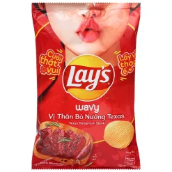 Lay's Wavy Texas Grilled Beef Flavor Potato Snack 90g Pack