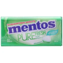 Mentos Pure Fresh Sugar-Free Spearmint Candy with Green Tea 35g x 12 jars x 6 Boxes