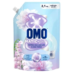 OMO Front Load Liquid Detergent with Lily of the Valley & White Vanilla Fragrance 2.1kg x 4 Pouches