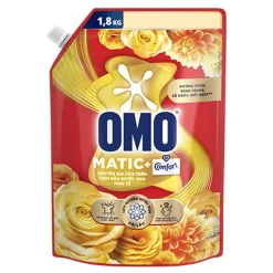 OMO Matic Comfort Top Load Liquid Detergent – Delicate Perfume Essence 1.8kg x 4 Pouches
