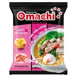 Omachi Instant Potato Noodles – Braised Pork Ribs with Five Vegetables Flavor 80g x 30 Bags